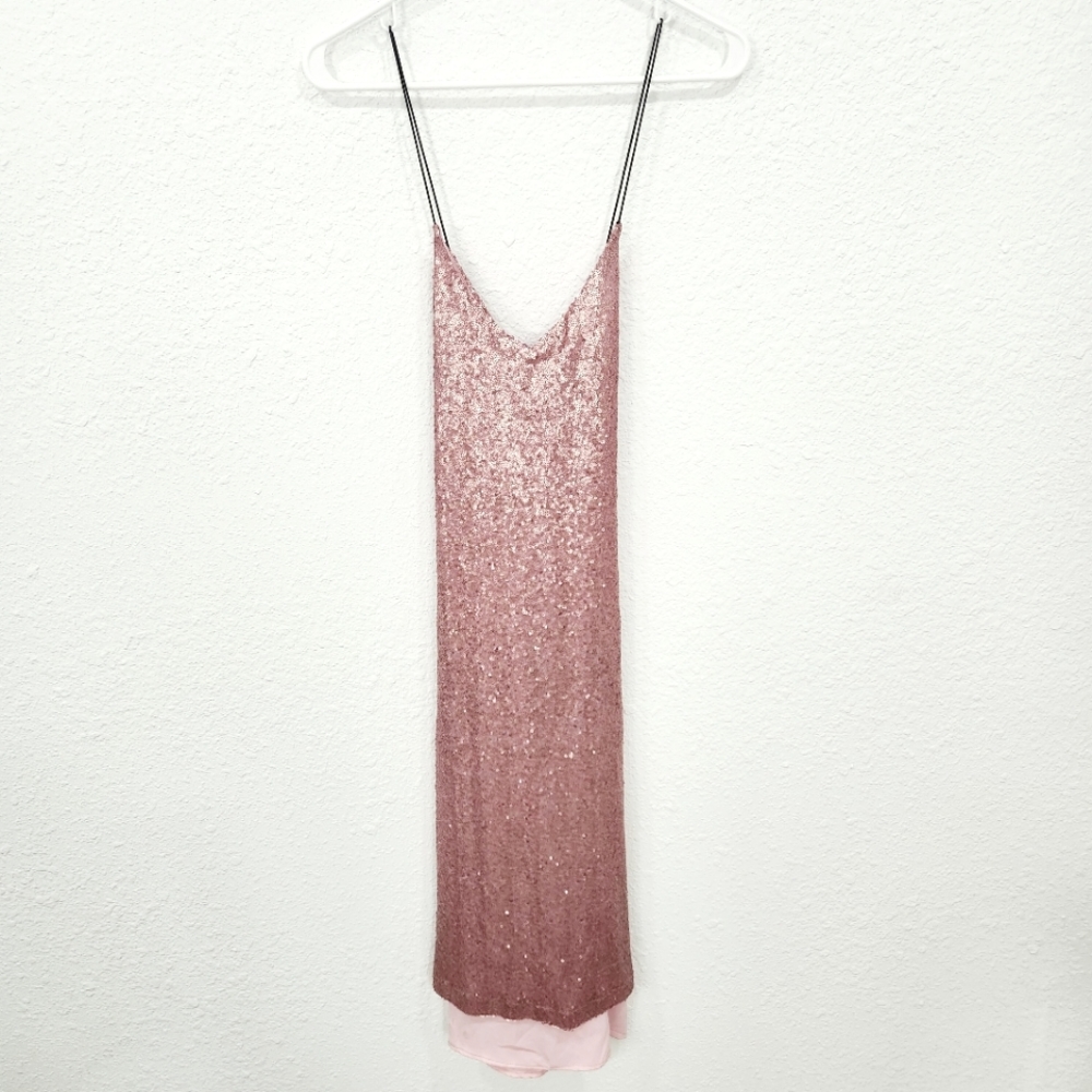 Hanny Deep | NWT Abito Sequin Dress Rose Size 40/Small